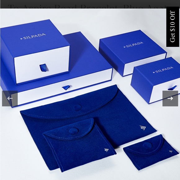 Silpada Blue Beaded Bracelet, Aspire Bead Bracelet, Blue Agate - Picture 6 of 6